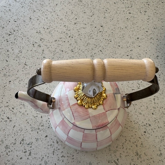 MacKenzie-Childs Rosy Check Tea Kettle 2Qt - Picture 3 of 5